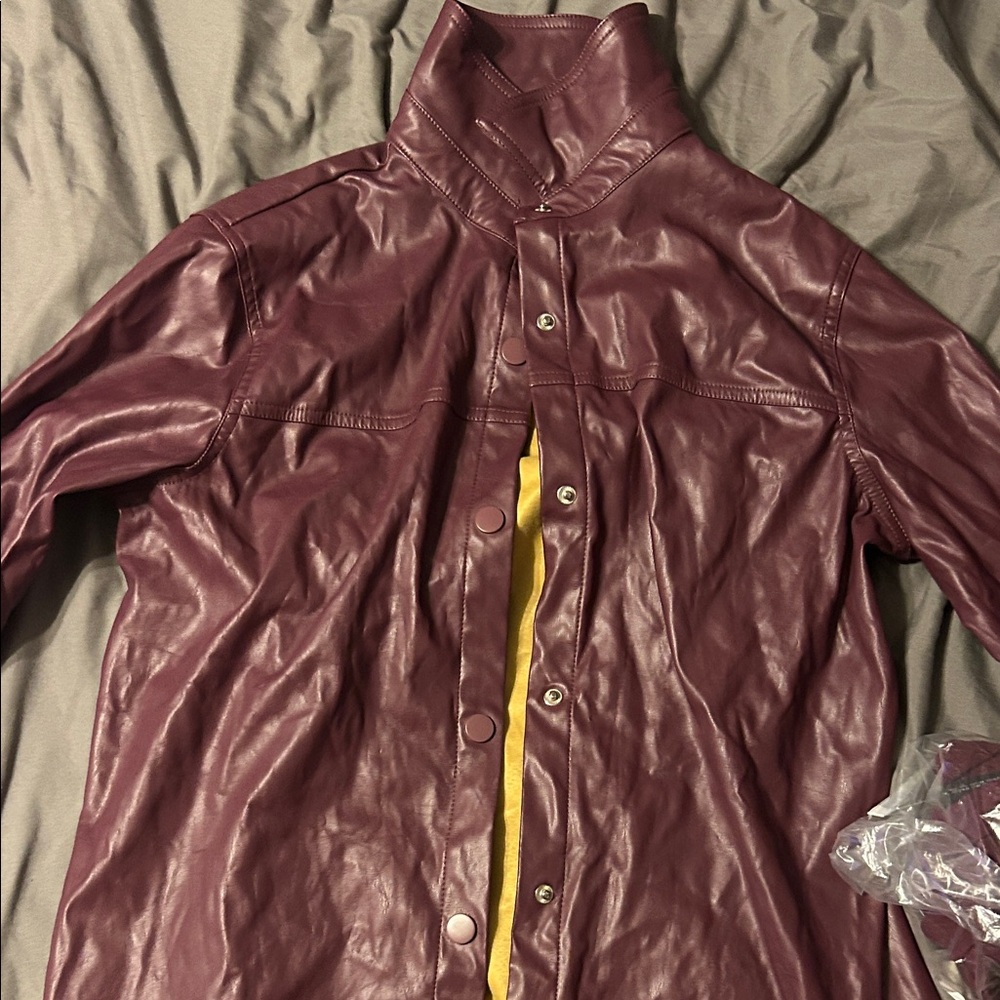 Burgundy Leather Shirt